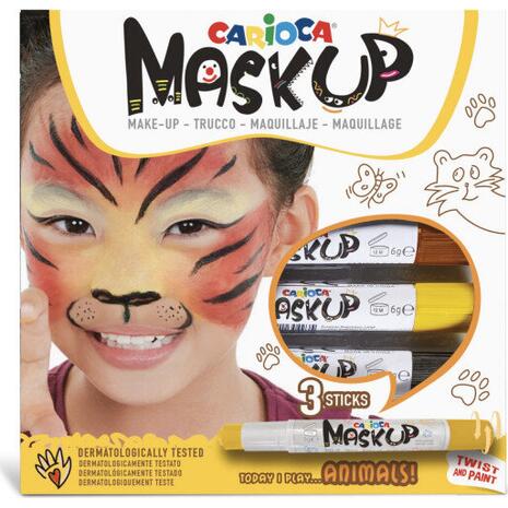 Χρώματα προσώπου Carioca Mask Up Animals 43048 (σετ 3 χρωμάτων)